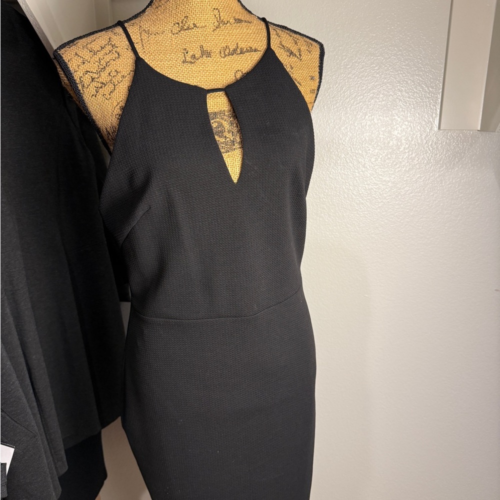 Soprano Black Mini Dress with Keyhole Front